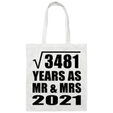 59th Anniversary Square Root of 3481 Years As Mr & Mrs 2021 - Tote Bag White