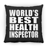 World's Best Health Inspector - Throw Pillow Black