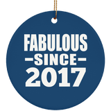 7th Birthday Fabulous Since 2017 - Circle Ornament