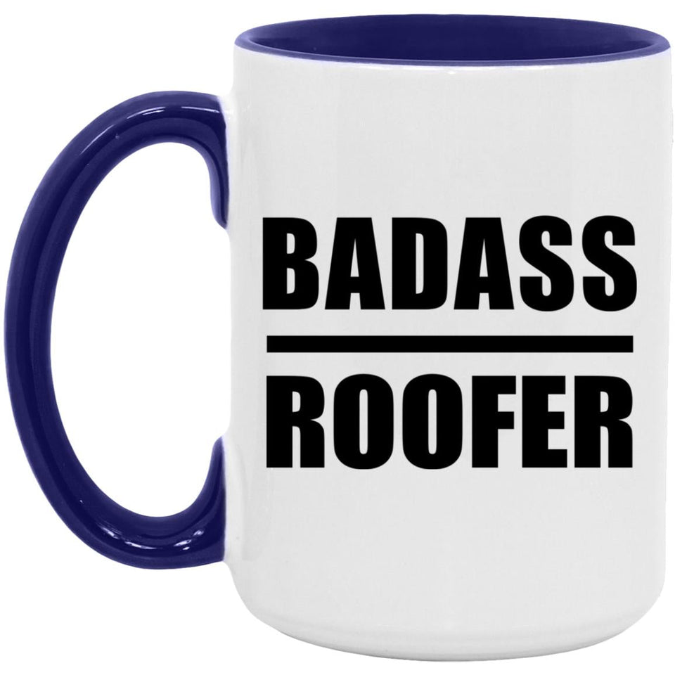 Badass Roofer - 15oz Accent Mug Purple