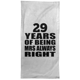 29th Anniversary 29 Years of Being Mrs Always Right - Hand Towel