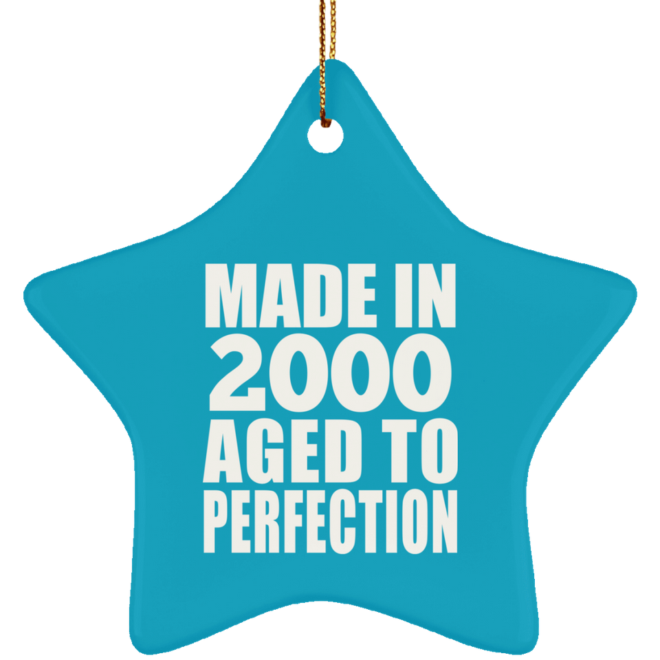 24th Birthday Made In 2000 Aged to Perfection - Star Ornament