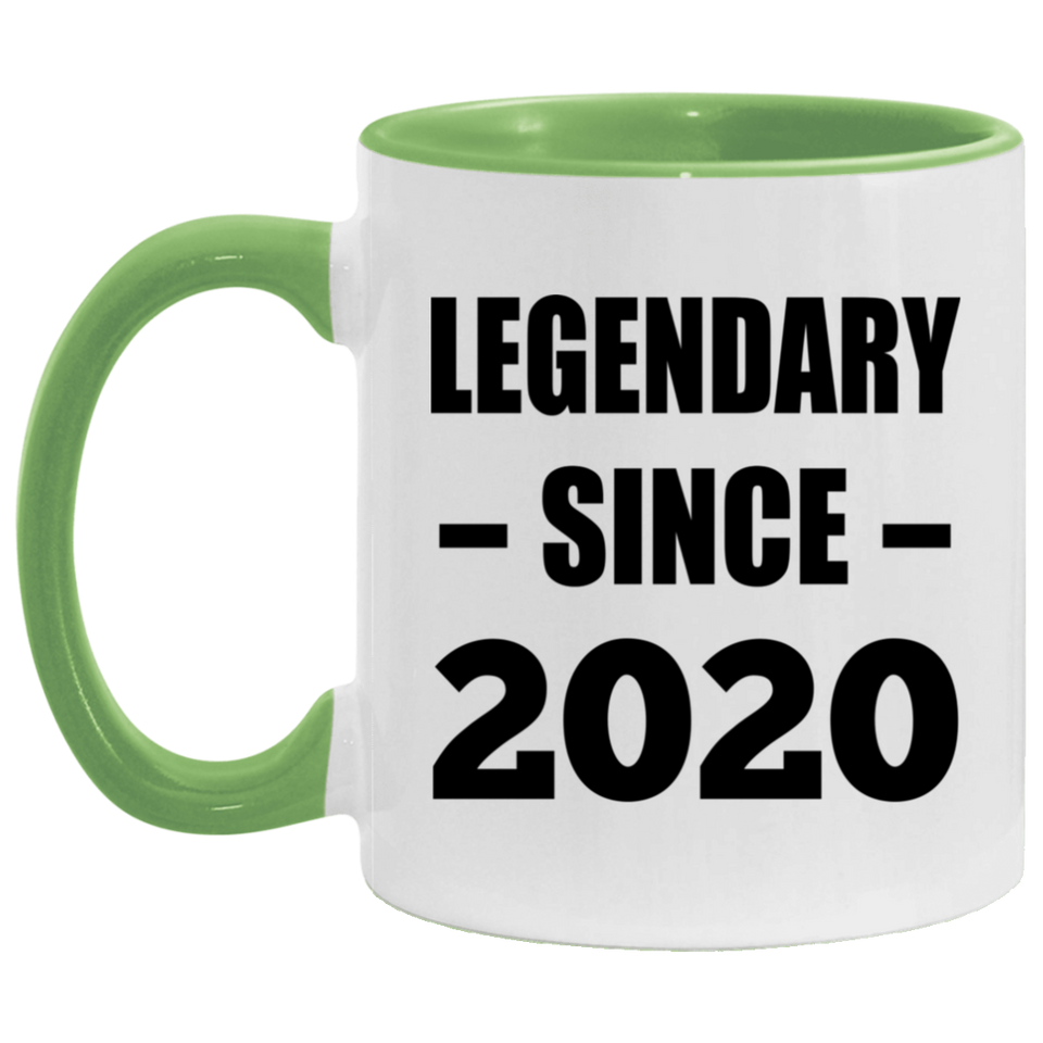 4th Birthday Legendary Since 2020 - 11oz Accent Mug Green