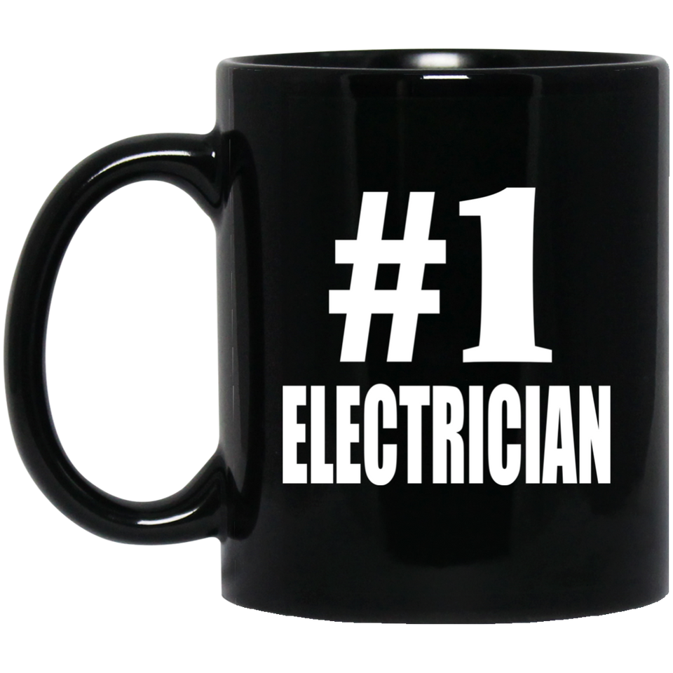 Number One #1 Electrician - 11 Oz Coffee Mug Black