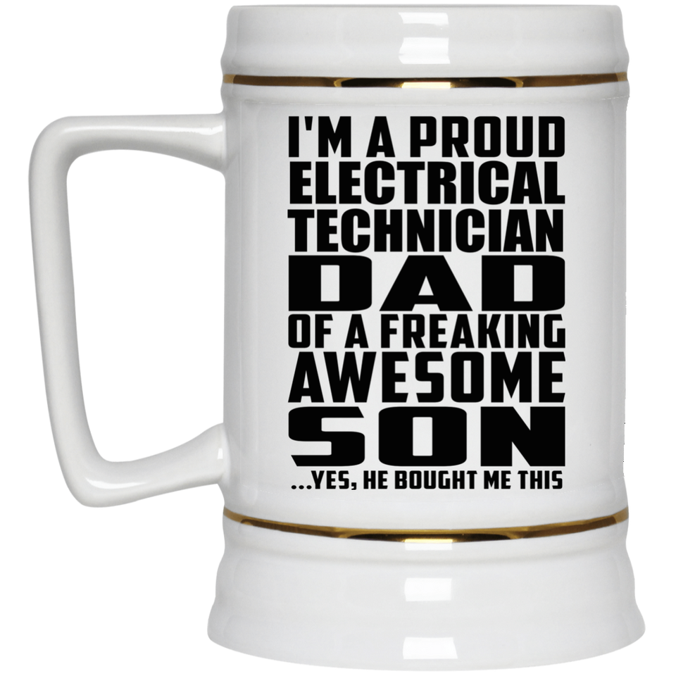 Proud Electrical Technician Dad Of Awesome Son - Beer Stein