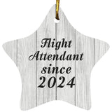 Flight Attendant Since 2024 - Star Ornament F
