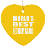 World's Best Security Guard - Heart Ornament