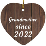 Grandmother Since 2022 - Heart Ornament D