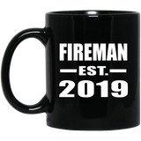 Fireman Established EST. 2019 - 11oz Coffee Mug Black