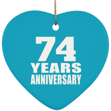 74th Anniversary 74 Years - Heart Ornament