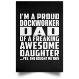 Proud Dockworker Dad Of Awesome Daughter - Poster Portrait