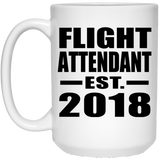 Flight Attendant Established EST. 2018 - 15 Oz Coffee Mug
