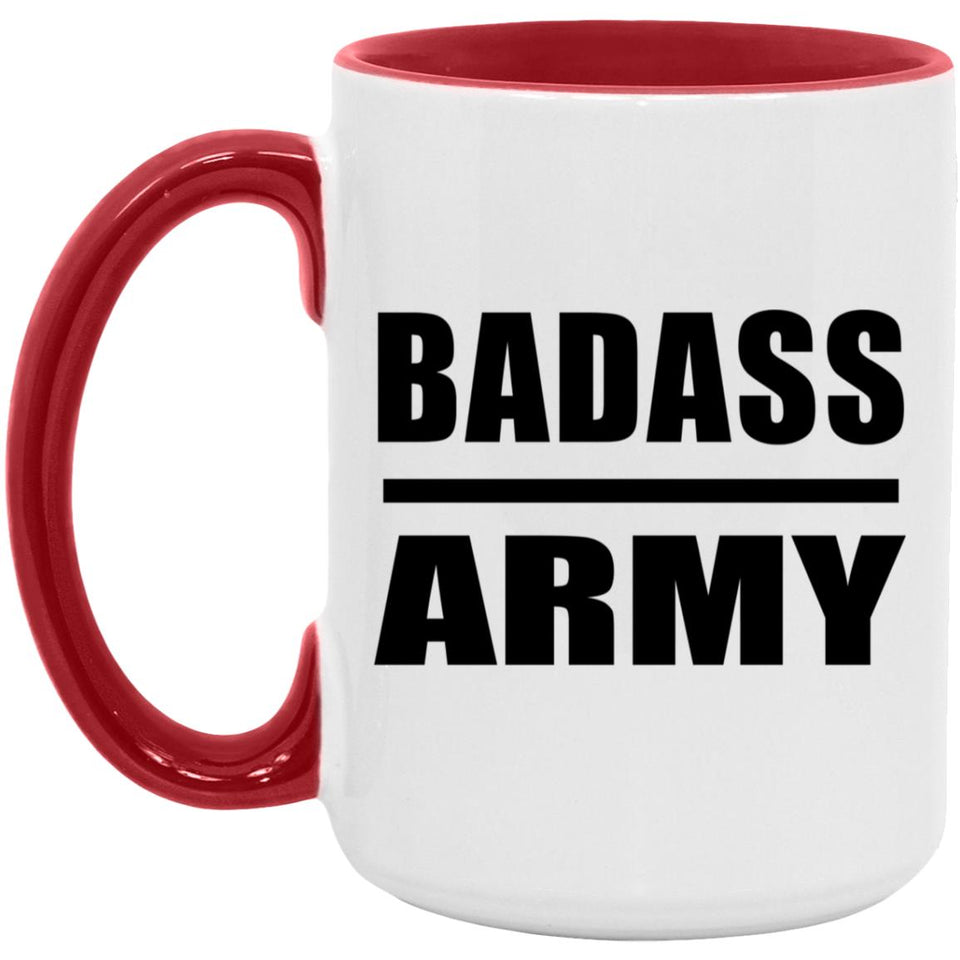 Badass Army - 15oz Accent Mug Red