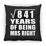 29th Anniversary Square Root of 841 Years of Being Mrs Right - Throw Pillow Black
