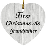 First Christmas As Grandfather - Heart Ornament F