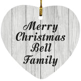 Merry Christmas Bell Family - Heart Ornament F