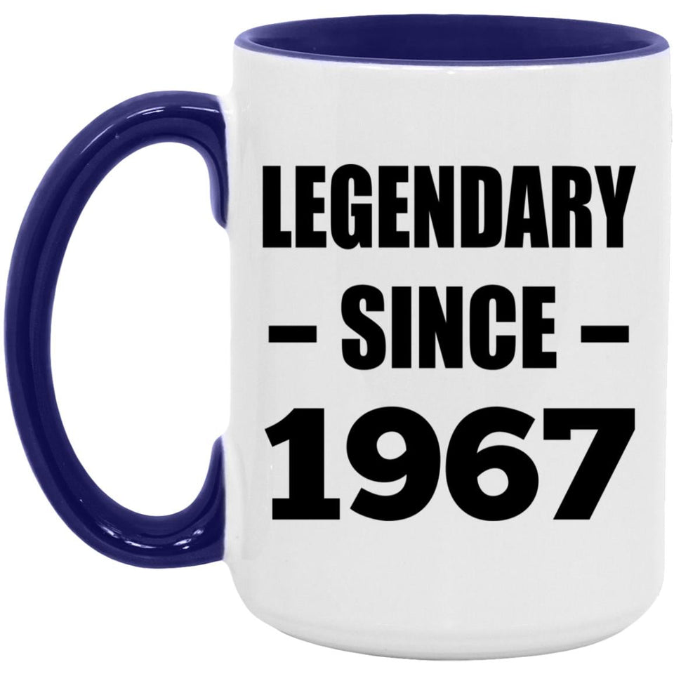57th Birthday Legendary Since 1967 - 15oz Accent Mug Purple