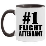 Number One #1 Flight Attendant - 11oz Accent Mug Black