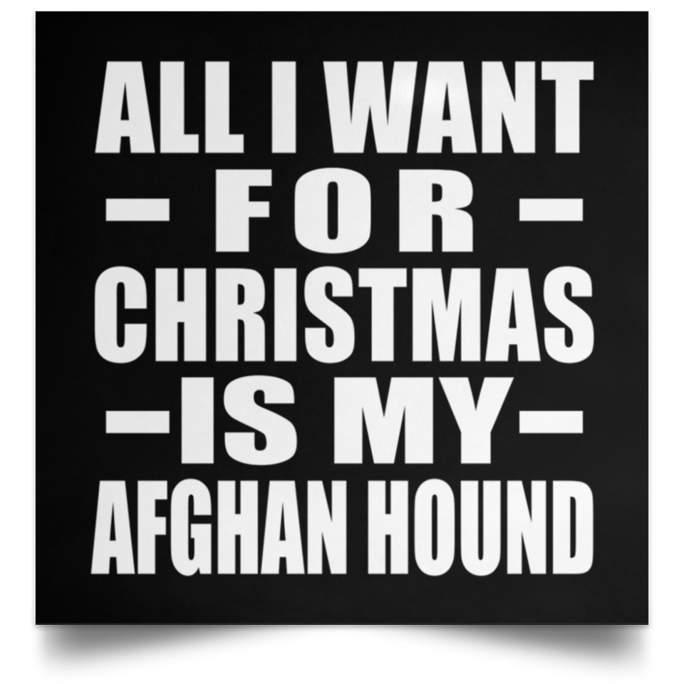All I Want For Christmas Is My Afghan Hound - Poster Square