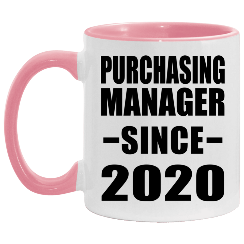 Purchasing Manager Since 2020 - 11oz Accent Mug Pink
