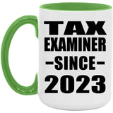 Tax Examiner Since 2023 - 15oz Accent Mug Green