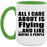 All I Care About Is Flying - 15oz Accent Mug Green