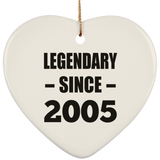 19th Birthday Legendary Since 2005 - Heart Ornament