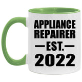 Appliance Repairer Established EST. 2022 - 11oz Accent Mug Green