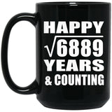 Happy 83rd Anniversary Square Root of 6889 Years & Counting - 15oz Coffee Mug Black