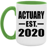 Actuary Established EST. 2020 - 15oz Accent Mug Green