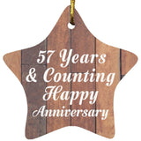 57th Anniversary 57 Years & Counting Happy Anniversary - Star Ornament E