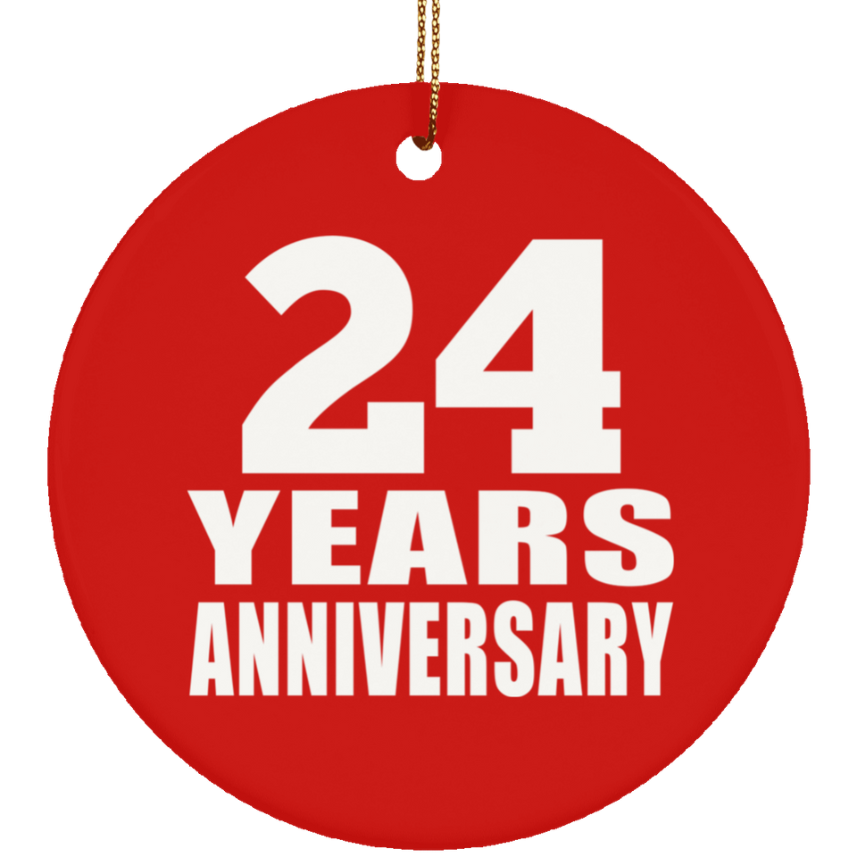 24th Anniversary 24 Years Anniversary - Circle Ornament