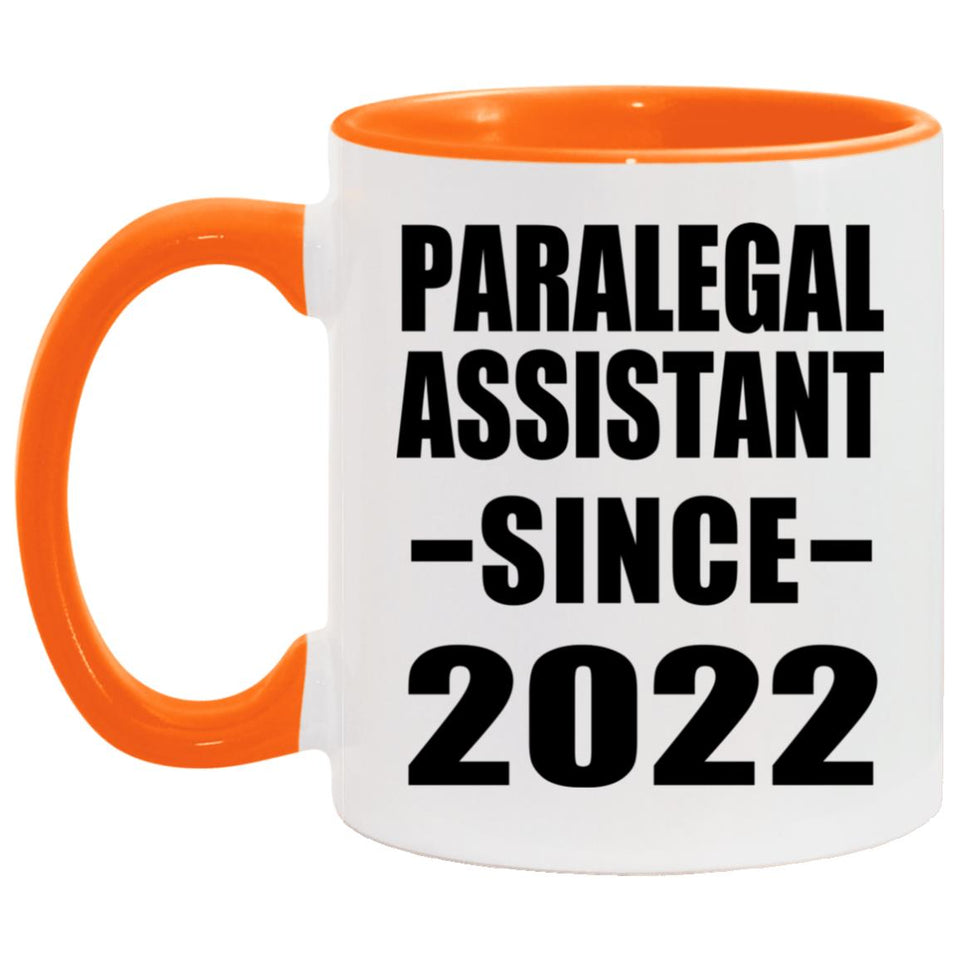 Paralegal Assistant Since 2022 - 11oz Accent Mug Orange