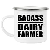 Badass Dairy Farmer - 12oz Camping Mug