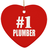 Number One #1 Plumber - Heart Ornament