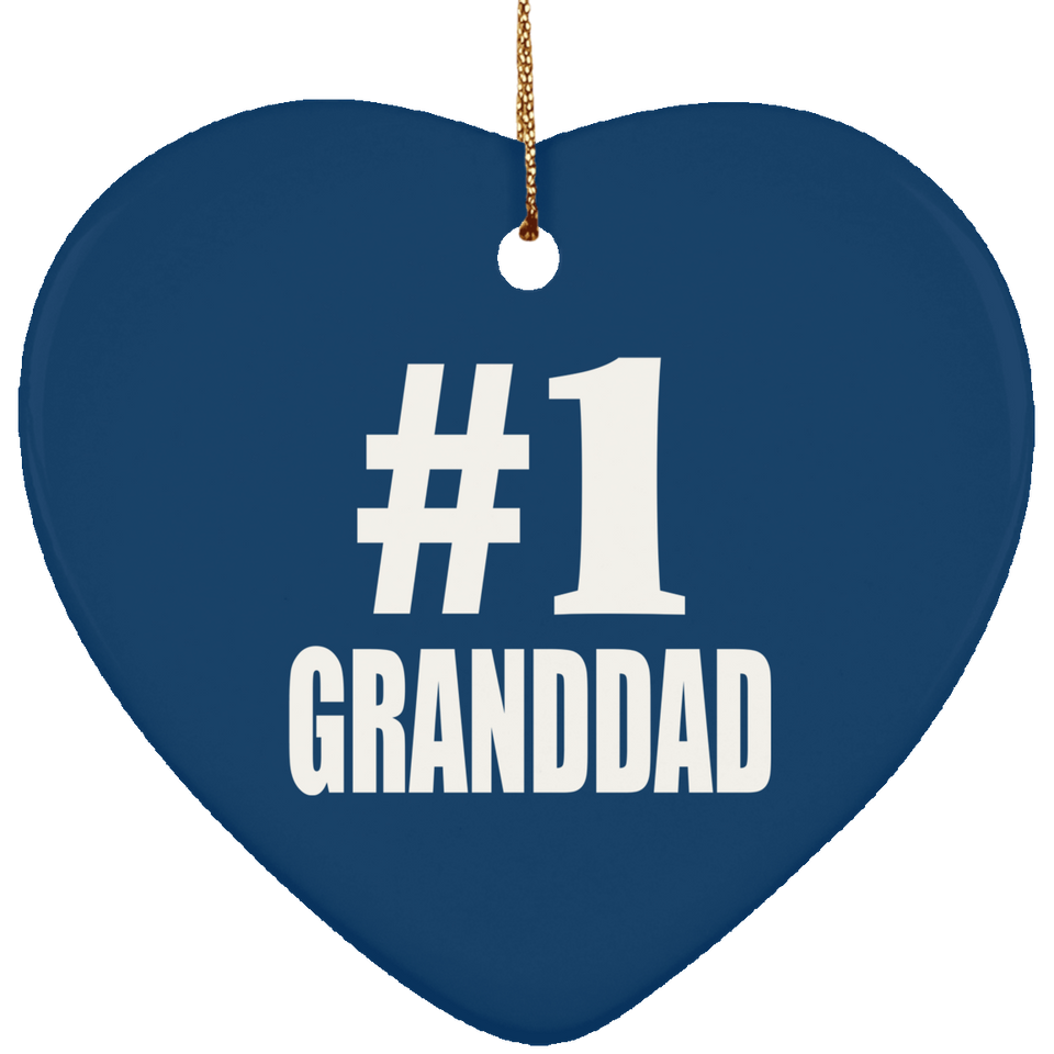 Number One #1 Granddad - Heart Ornament