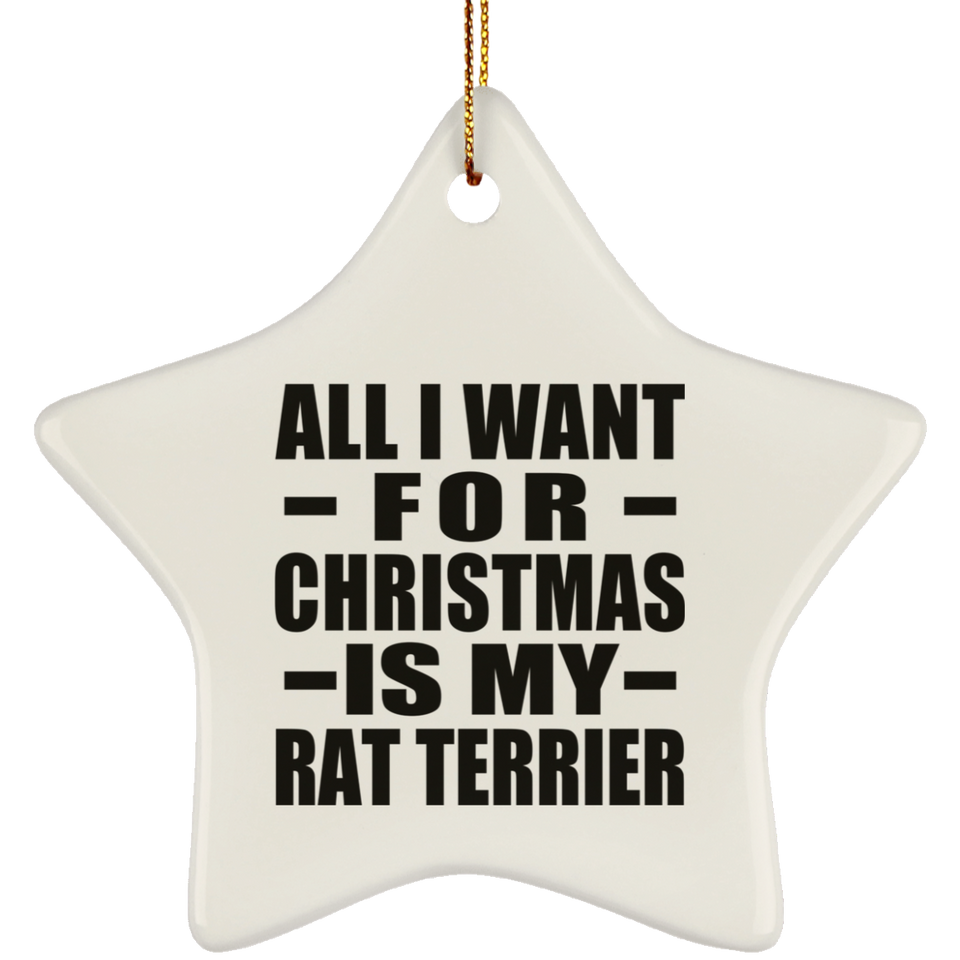 All I Want For Christmas Is My Rat Terrier - Star Ornament