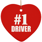 Number One #1 Driver - Heart Ornament