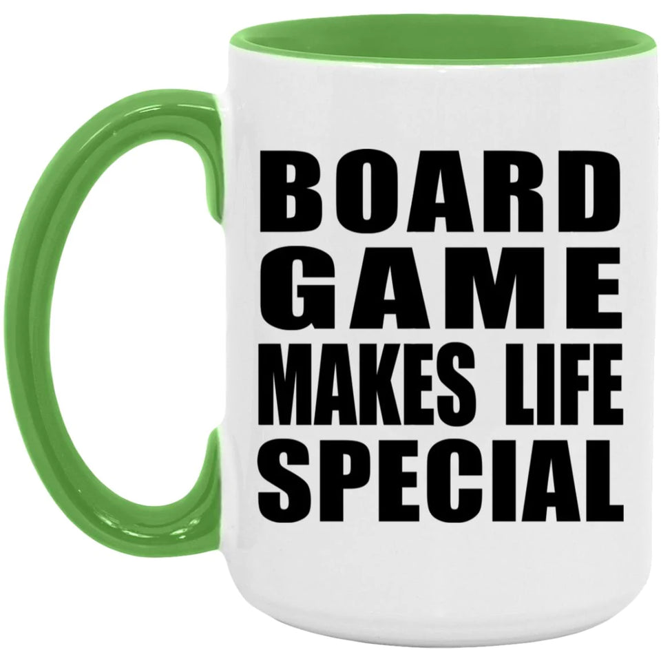 Board Game Makes Life Special - 15oz Accent Mug Green