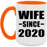 Wife Since 2020 - 15oz Accent Mug Orange