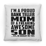 Proud Bank Teller Mom Of Awesome Son - Throw Pillow