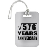 24th Anniversary Square Root of 576 Years Anniversary - Luggage Bag Tag
