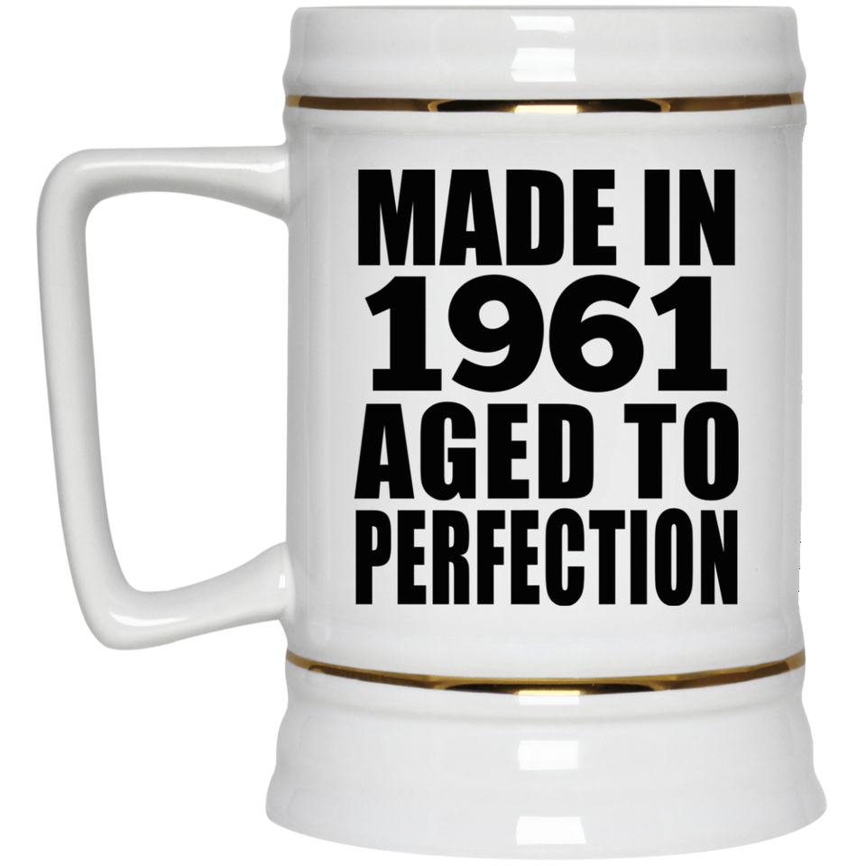 63rd Birthday Made In 1961 Aged to Perfection - Beer Stein