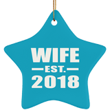 Wife Established EST. 2018 - Star Ornament