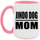 Jindo Dog Mom - 15oz Accent Mug Pink