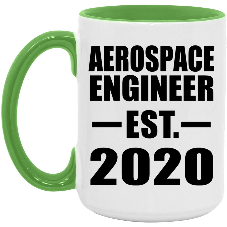 Aerospace Engineer Established EST. 2020 - 15oz Accent Mug Green
