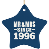 28th Anniversary Mr & Mrs Since 1996 - Star Ornament