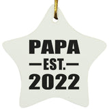 Papa Established EST. 2022 - Star Ornament