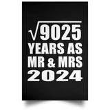 95th Anniversary Square Root of 9025 Years As Mr & Mrs 2024 - Poster Portrait