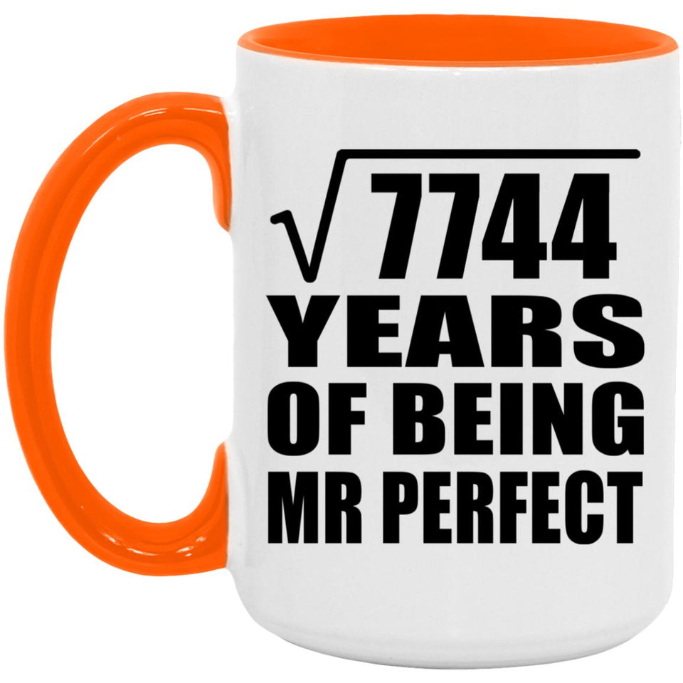 88th Anniversary Square Root of 7744 Years of Mr Perfect - 15oz Accent Mug Orange